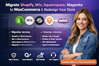 magneto squarespace wix shopify to woocommerce migration redesign shopify expert