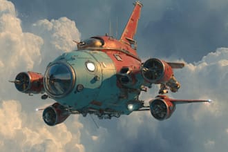 create spaceship concept art for you