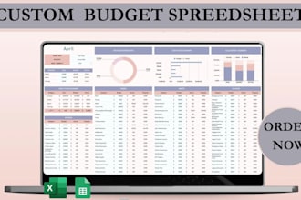 create custom budget spreedsheet, budget tracker, formulas, vba excel automation