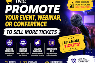 promote your event, webinar, or conference to sell more tickets
