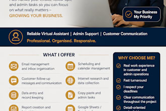 be your virtual assistant for admin tasks emails and customer follow up