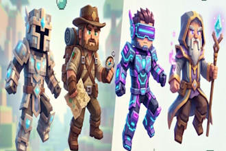 create custom minecraft 3d model in blockbench textures and skin