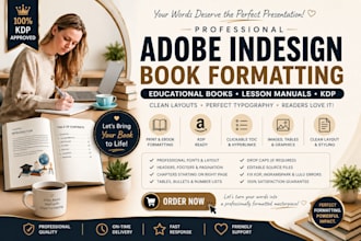 do adobe indesign book formatting for educational books, lesson manuals and KDP