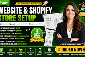 setup sitebuilder website shopify store SEO pod printify gelato printful etsy