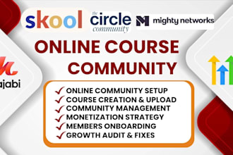 skool community ghl kajabi course mighty networks skool community manager circle