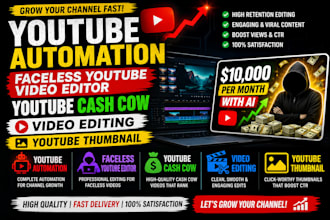 do youtube automation faceless video editing thumbnail