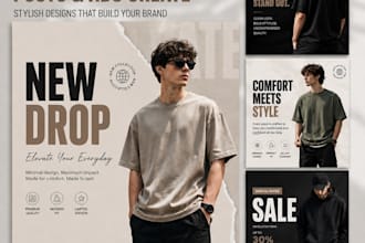 design amazing posts and ads for your clothing brand