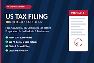 do us tax filing, 1040 tax return, llc and s corp tax preparation