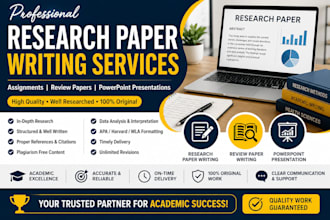 create academic ppts, assignments research papers