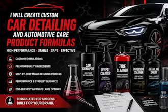 create custom car detailing and automotive care product formulas
