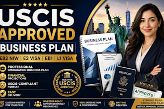 write uscis approved eb2 niw, e2 visa, eb1 and l1 business plan