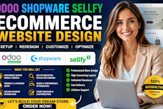 odoo ecommerce shopware sellfy website design store setup redesign customize