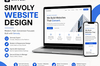 build simvoly ecommerce store design high converting landing page sales funnel
