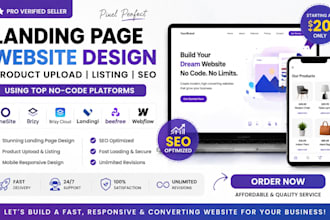 onesite brizy website product upload listing landing page SEO webflow landing