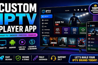 customize iptv players app for smart TV and android