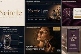 do banner and logo on broadcast header and cover design for youtube creator kit