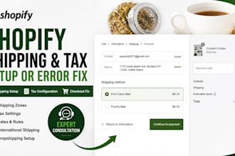 fix shopify shipping and tax shopify checkout issue and virtual assistance