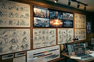 create game cinematic storyboard sequences an cutscenes