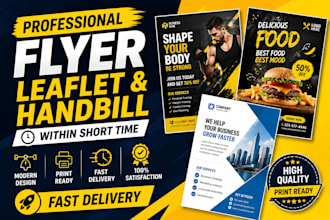 design flyers, leaflets and handbills within short time