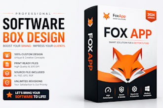 design professional software box mockup and box packaging