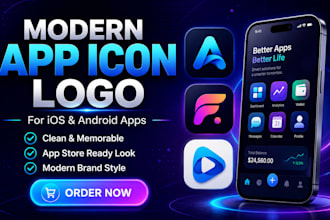 design modern app icon logo for ios and android app