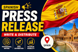 write and distribute spanish press release for spain southern europe pr writing
