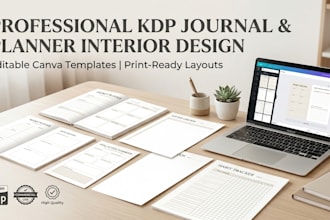 design printable journal workbook, logbook and planner interior for amazon KDP