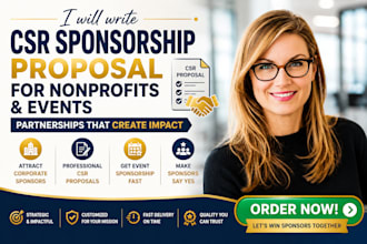 write csr sponsorship proposal for nonprofits and events
