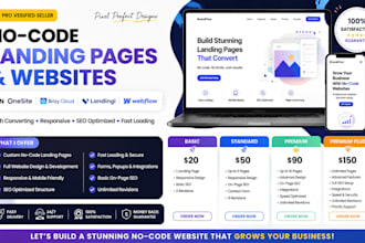 create no code landing pages websites onesite brizy cloud landingi webflow duda
