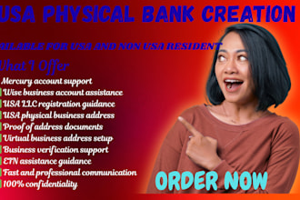 do mercury wise USA bank creation USA physical address proof of address llc