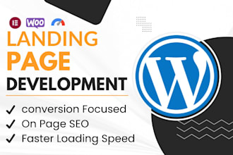 design a high converting wordpress landing page in   elementor