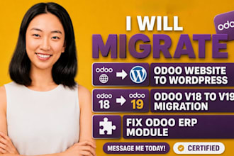 odoo website to wordpress odoo v18 to v19 fix odoo erp module