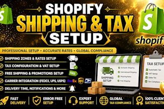 setup shopify shipping setting and shopify tax setup for your store