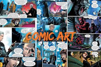 custom comic book illustration comic strip, storyboard or graphic novel art