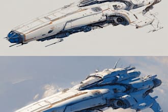 create spaceship concept art for you