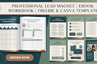 design professional lead magnet, ebook, workbook, freebie and canva template