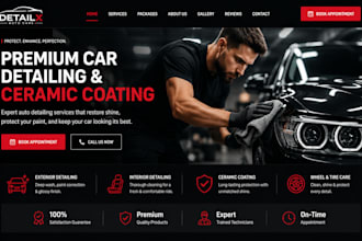 design car detailing website in wordpress elementor for auto detailing ceramic