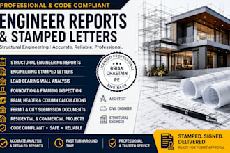 prepare engineer report, engineering stamped letter, structural engineer report