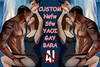 draw custom nsfw character, yaoi, gay bara, furry nsfw, erotic anime fanart