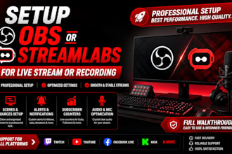 setup obs or streamlabs for live stream or recording