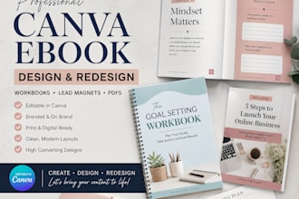 design or redesign your canva ebook workbook lead magnet pdf worksheet redesign