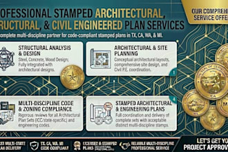 stamp architectural  structural civil engineer plan california washington texas