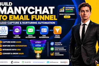 manychat chatbot email automation CRM funnel integration