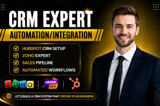 design and setup hubspot crm automation hubspot website, pipelines, zoho crm