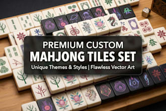 design custom mahjong tiles and board game assets