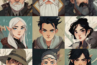 design a dnd party art and group art