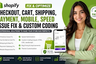 shopify checkout cart shipping payment mobile speed issue fix custom coding