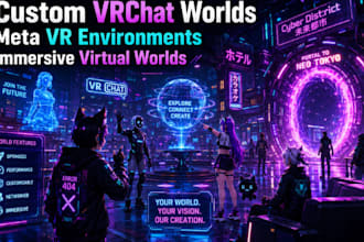make custom 3d environment vrchat world vrc world virtual world meta vr world