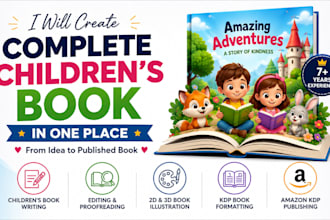 ghostwrite or edit engaging, moral children book, format kids book illustration