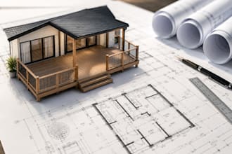 do deck drawing, house permit and UK building regulation plans